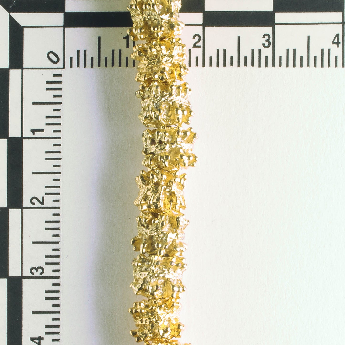 Pewter Beads, Gold Plated - 8" Strand