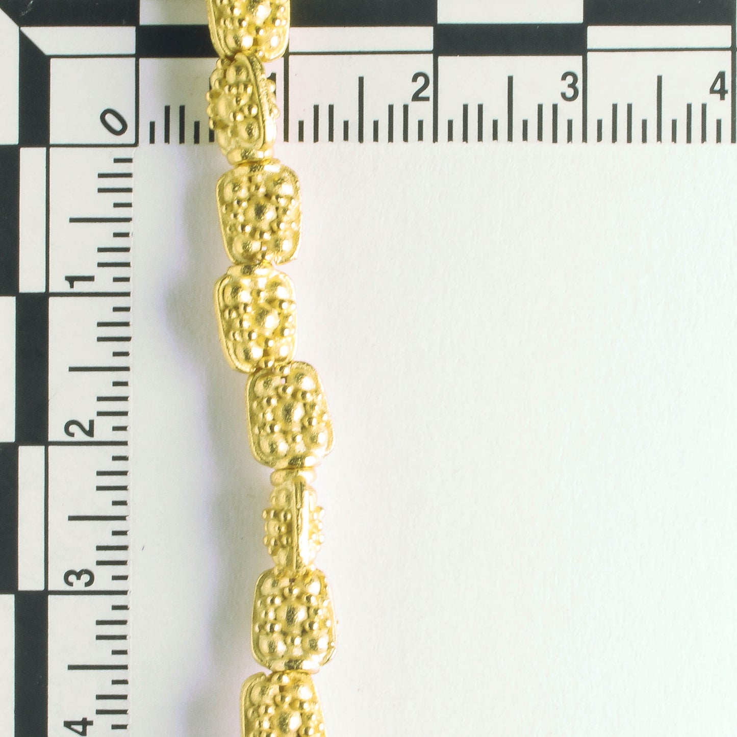 Pewter Beads, Gold Plated - 8" Strand