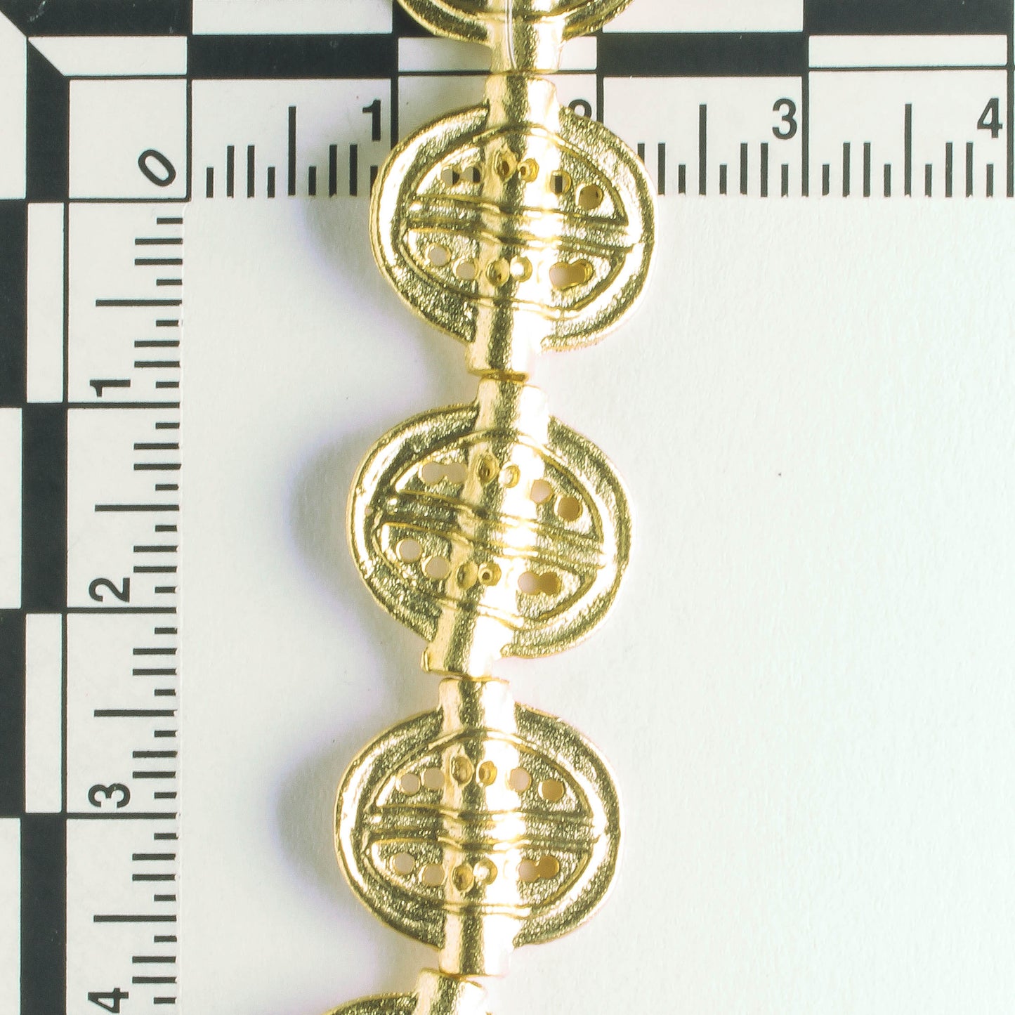 Pewter Beads, Gold Plated - 8" Strand