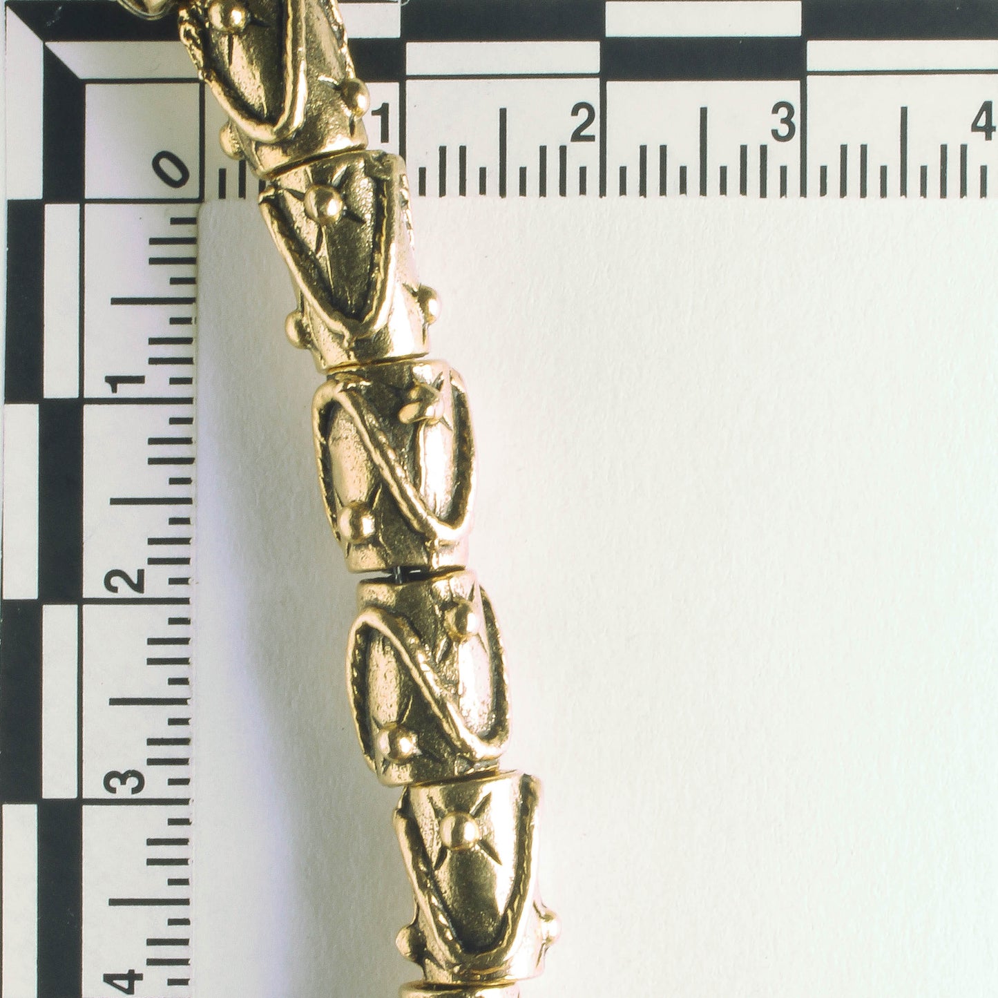 Pewter Beads, Gold Plated - 8" Strand