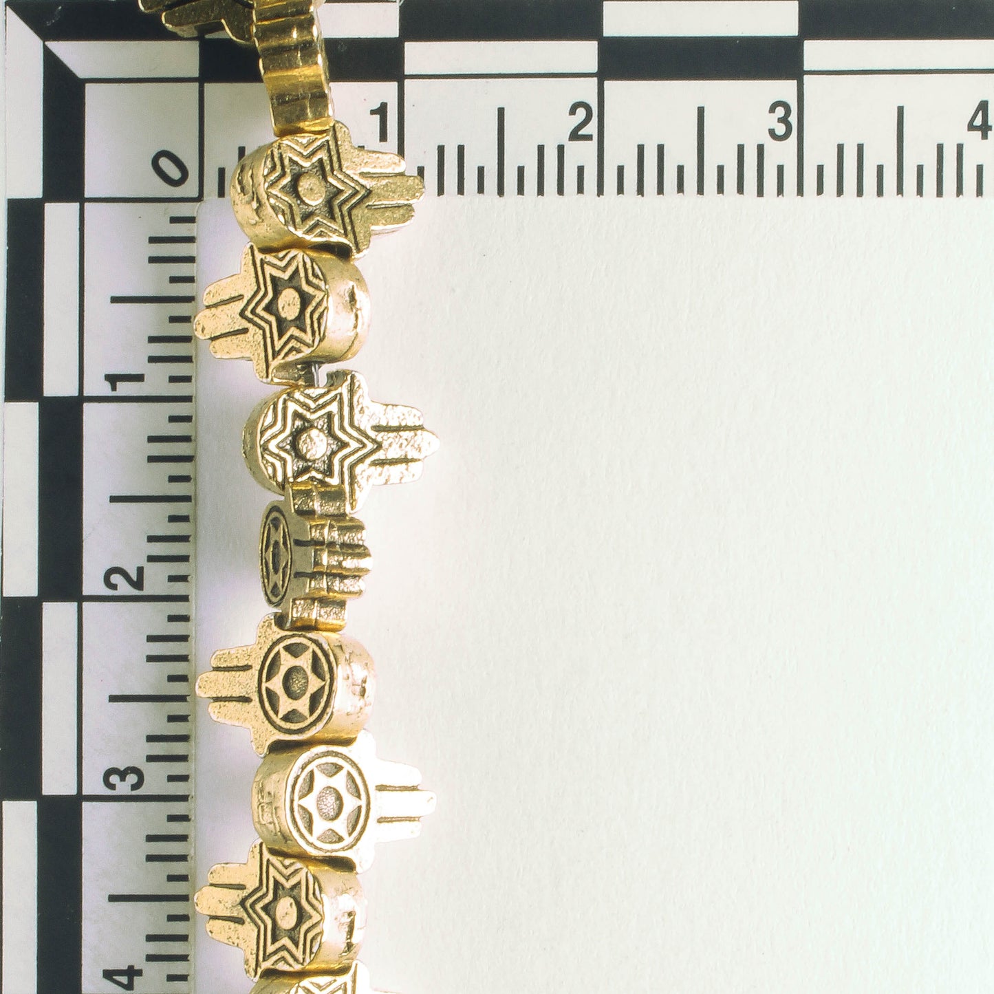 Pewter Beads, Gold Plated - 8" Strand