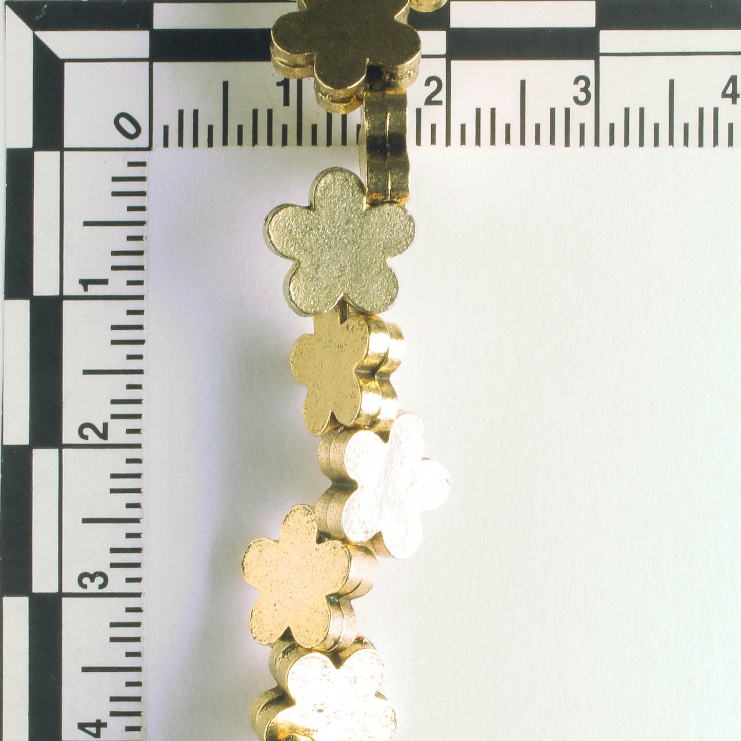 Pewter Beads, Gold Plated - 8" Strand