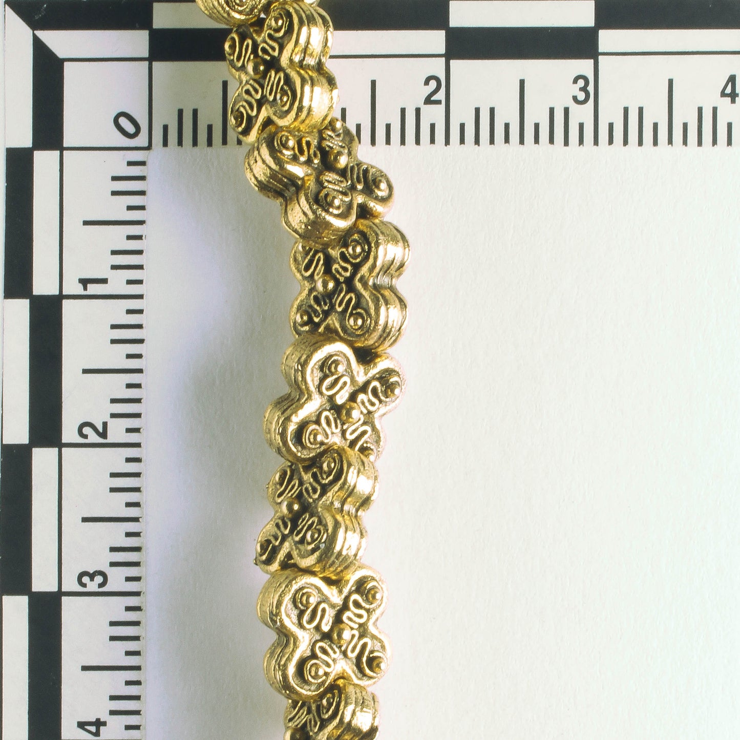 Pewter Beads, Gold Plated - 8" Strand