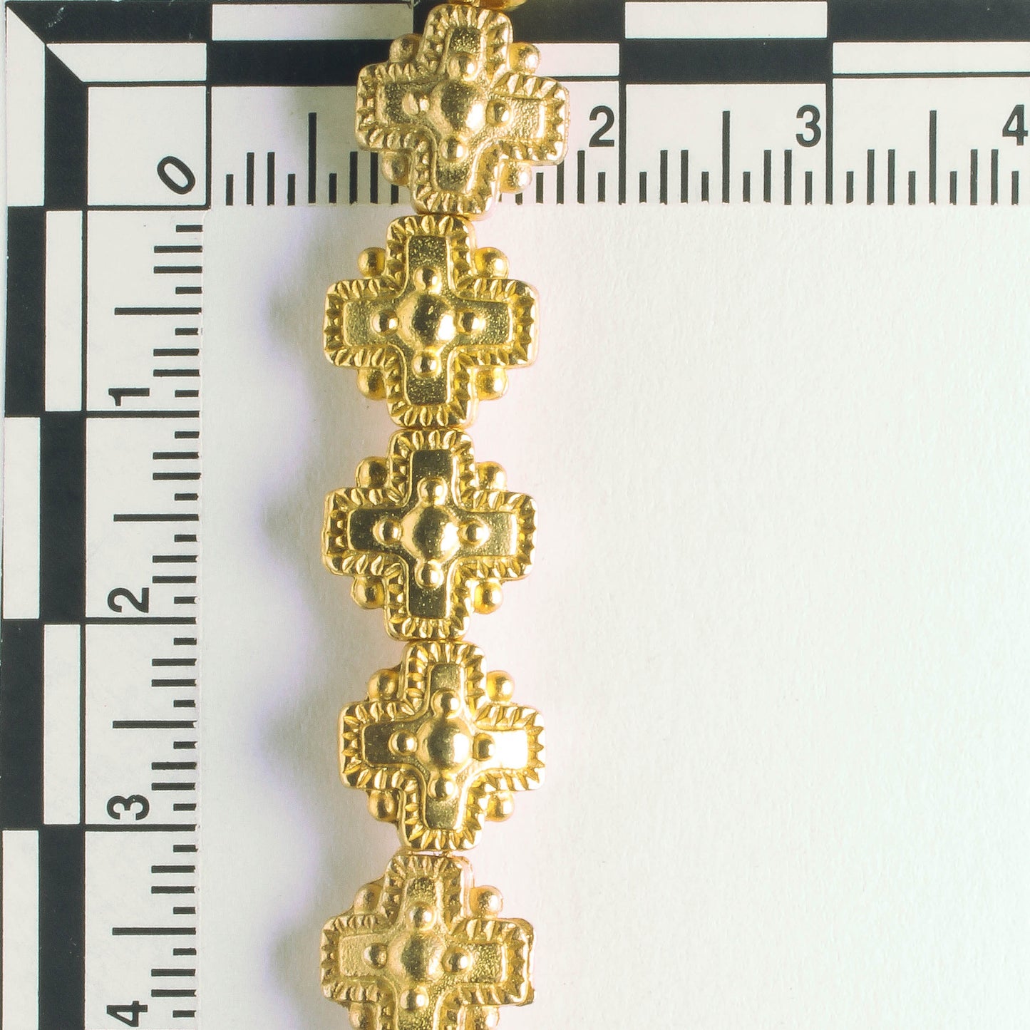 Pewter Beads, Gold Plated - 8" Strand