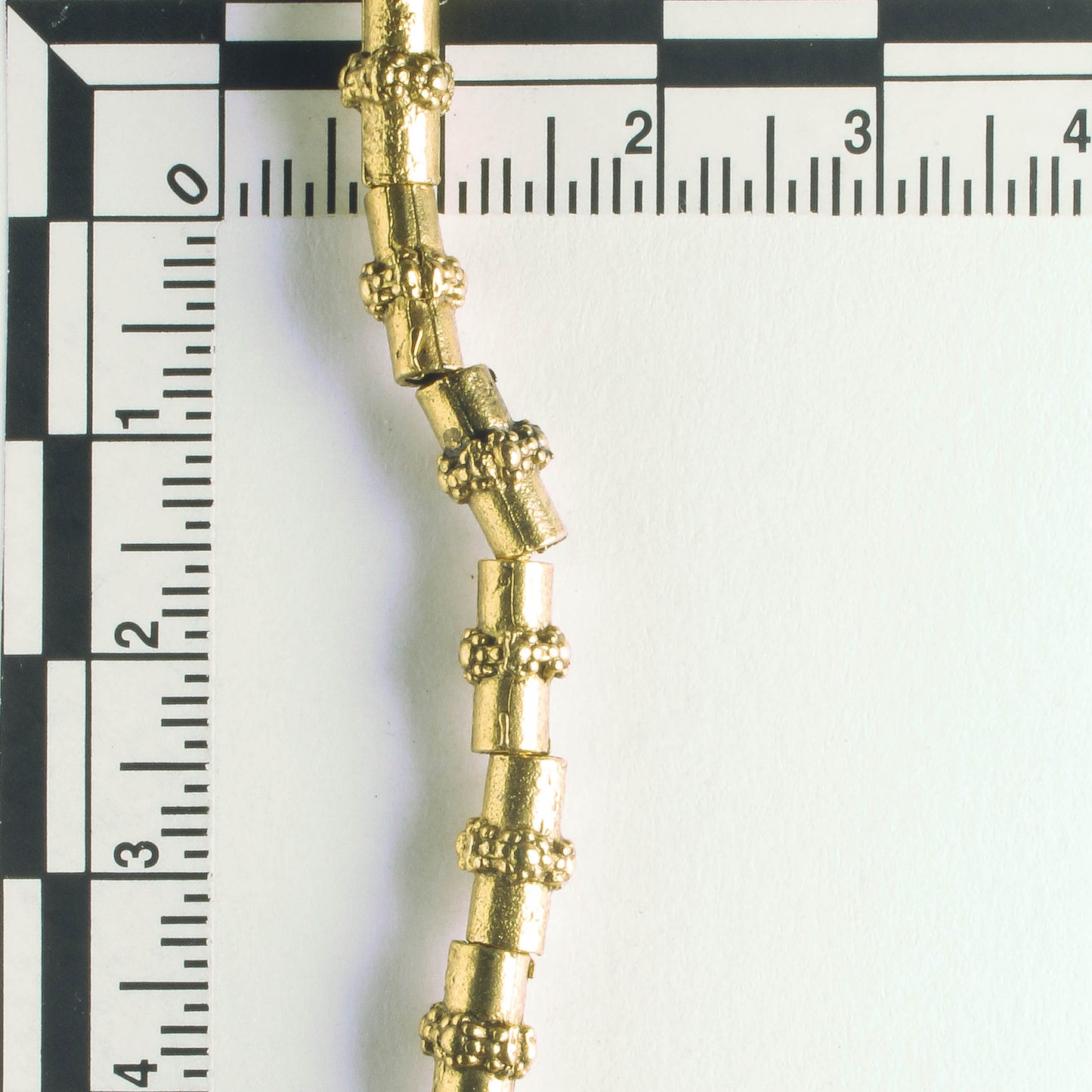 Pewter Beads, Gold Plated - 8" Strand