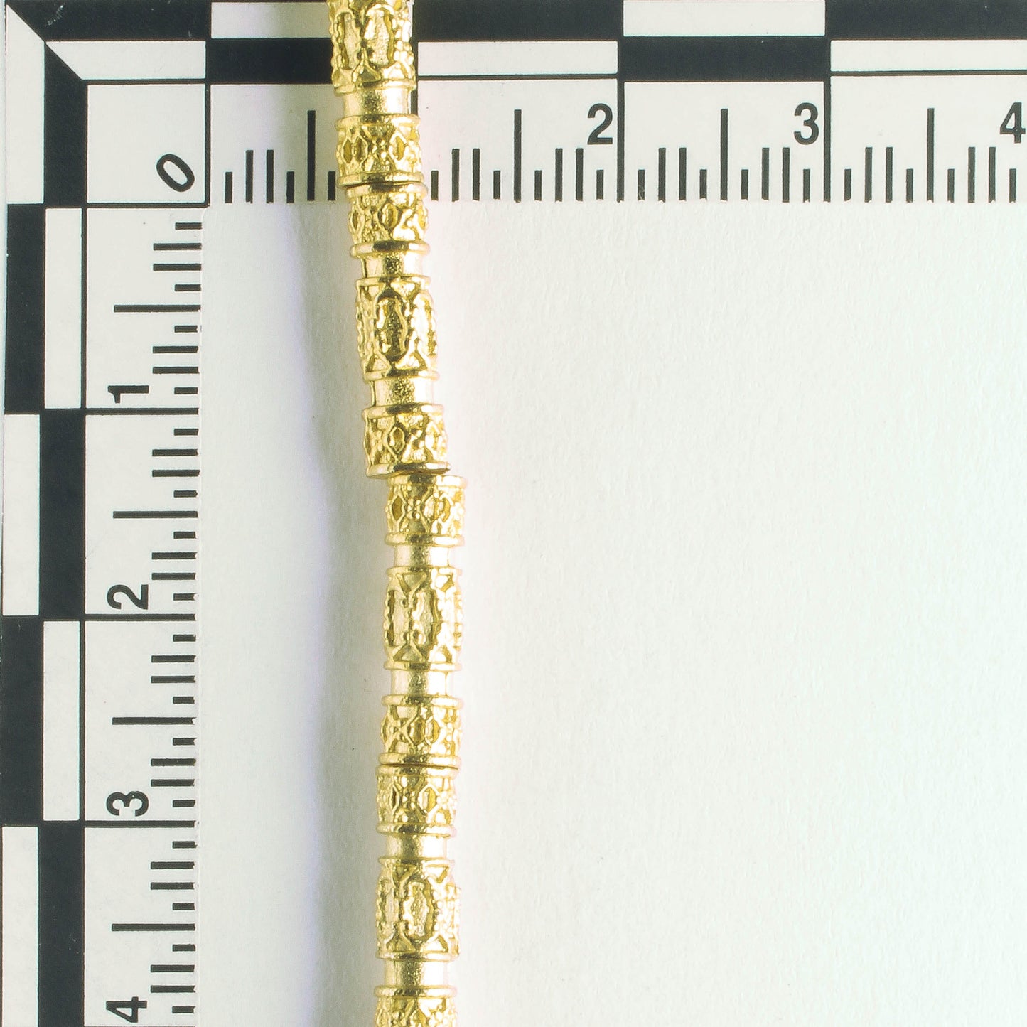 Pewter Beads, Gold Plated - 8" Strand