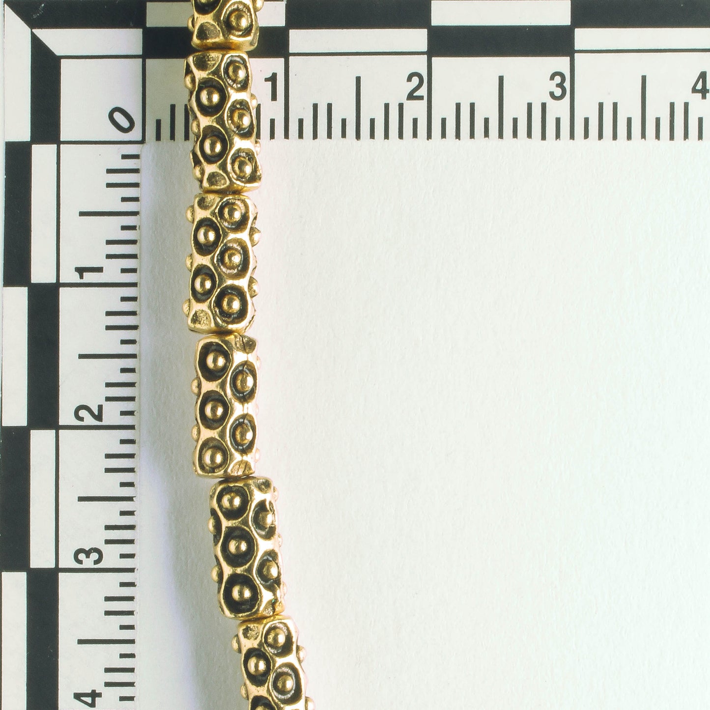 Pewter Beads, Gold Plated - 8" Strand