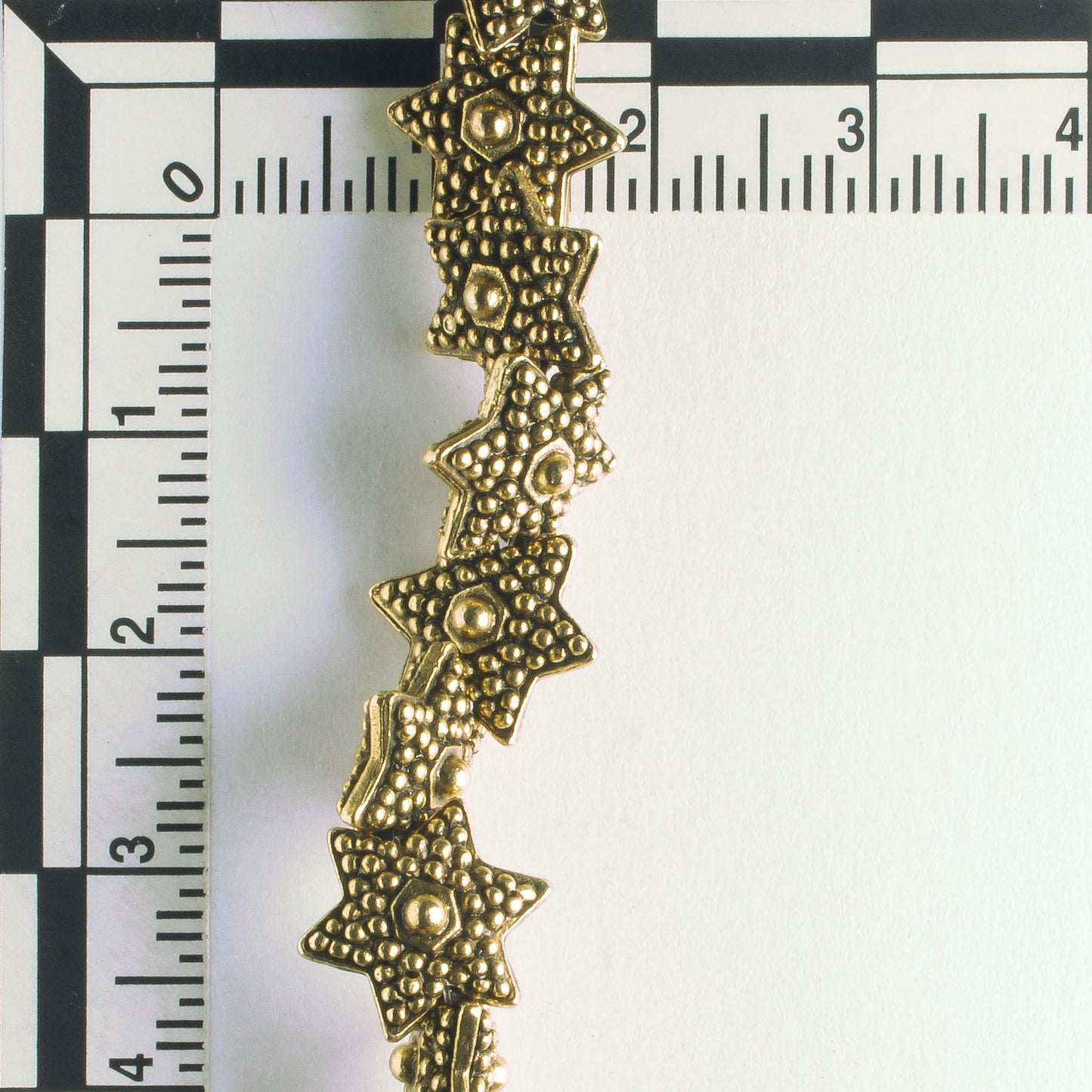 Pewter Beads, Gold Plated - 8" Strand