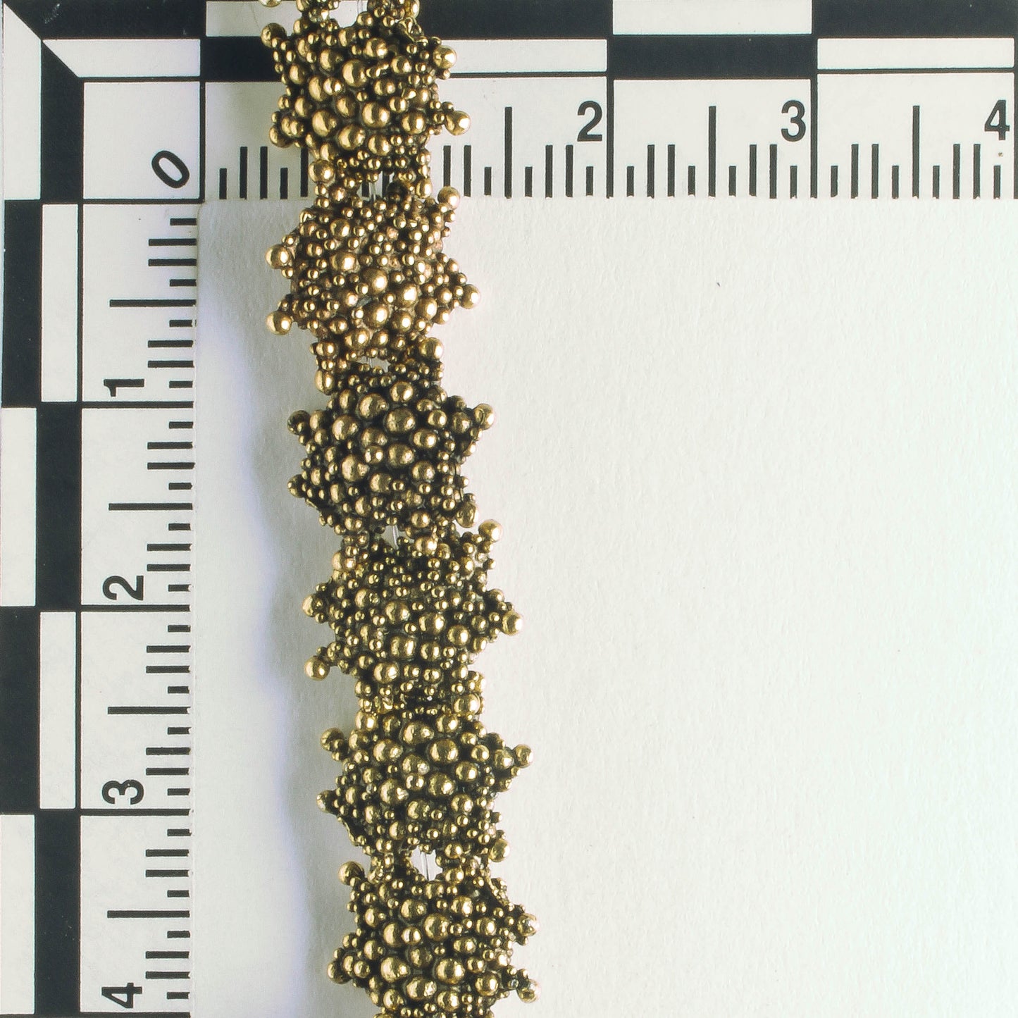 Pewter Beads, Gold Plated - 8" Strand