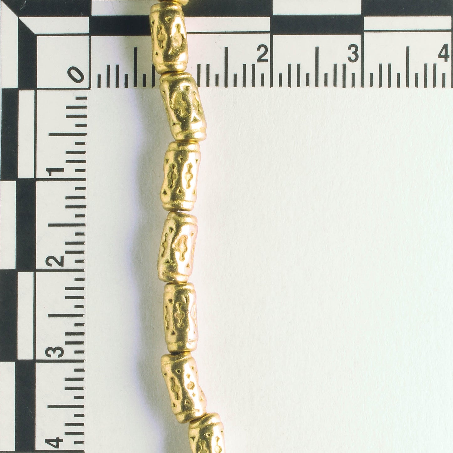 Pewter Beads, Gold Plated - 8" Strand