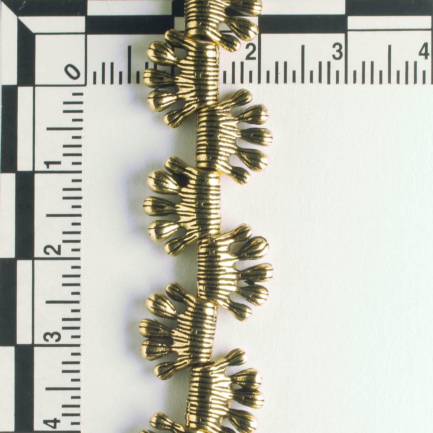 Pewter Beads, Gold Plated - 8" Strand