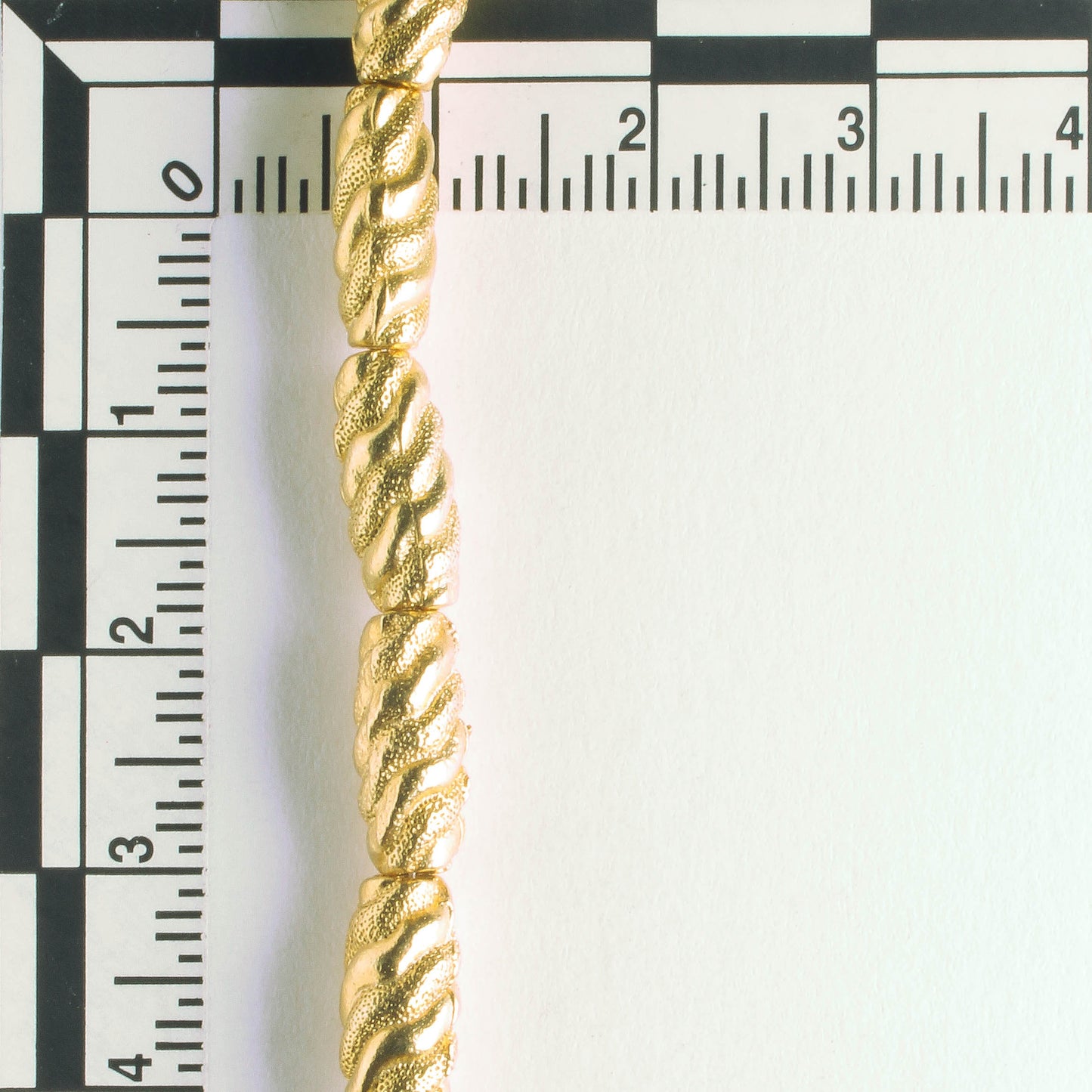 Pewter Beads, Gold Plated - 8" Strand