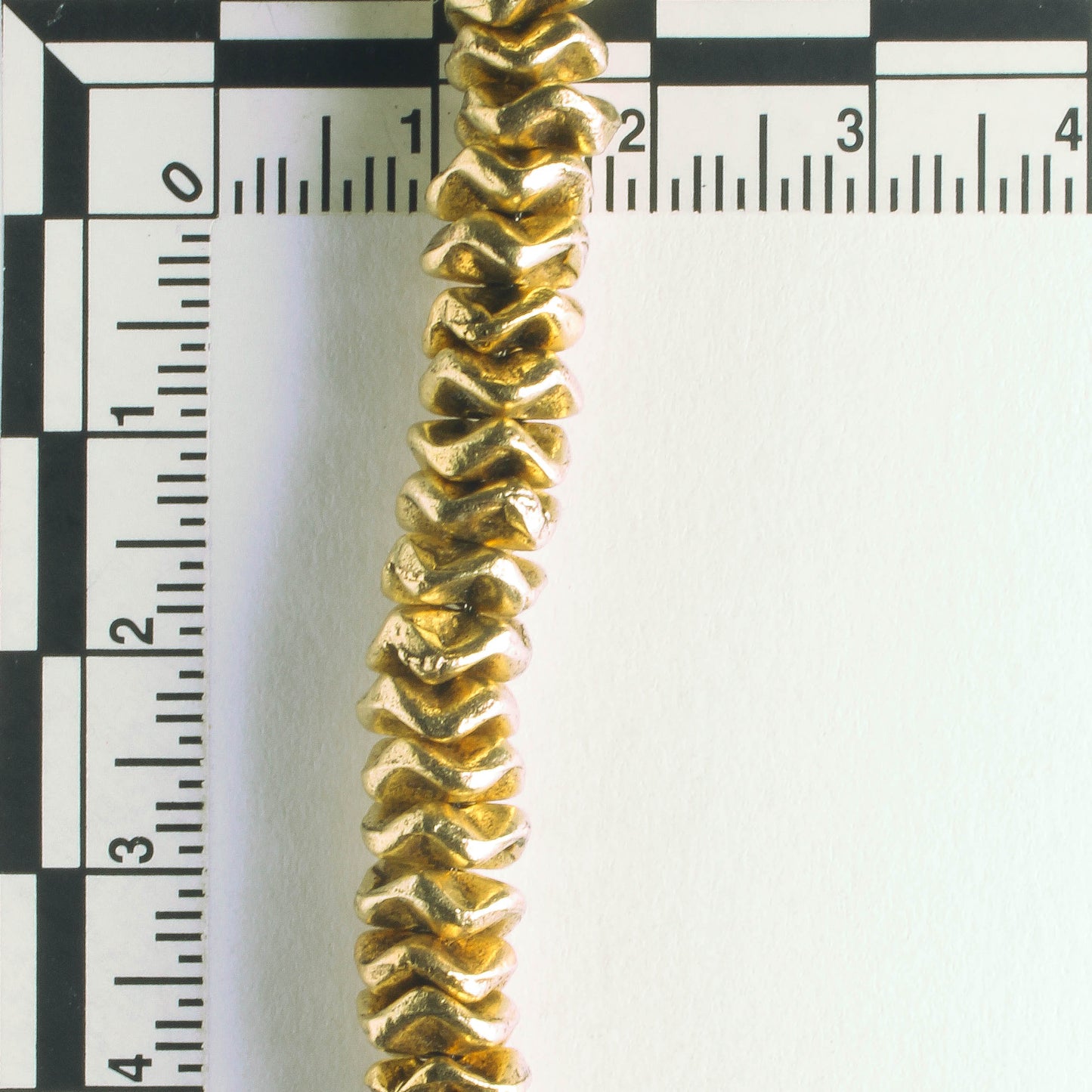 Pewter Beads, Gold Plated - 8" Strand