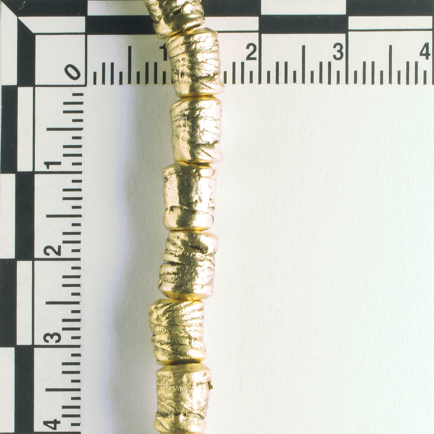 Pewter Beads, Gold Plated - 8" Strand