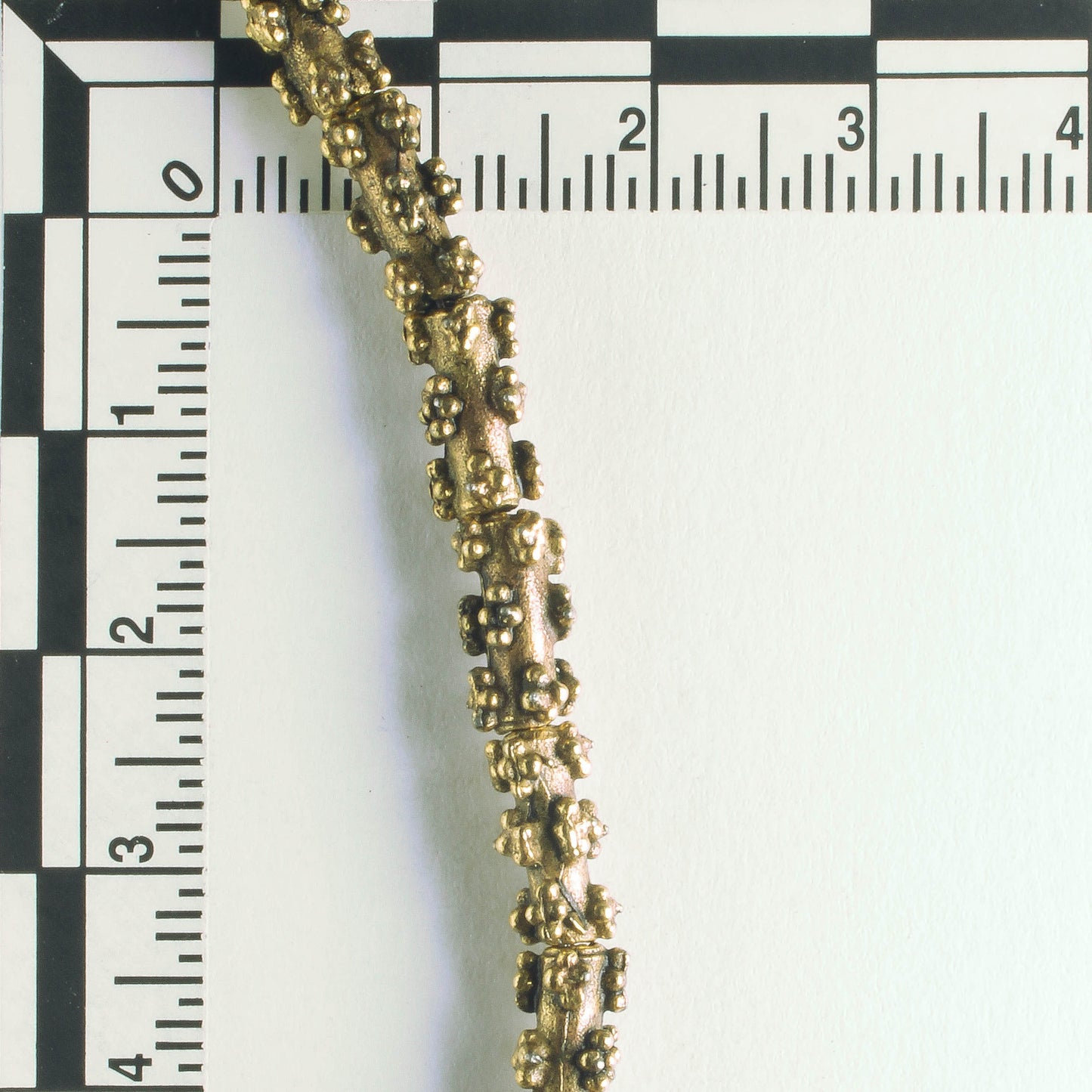 Pewter Beads, Gold Plated - 8" Strand