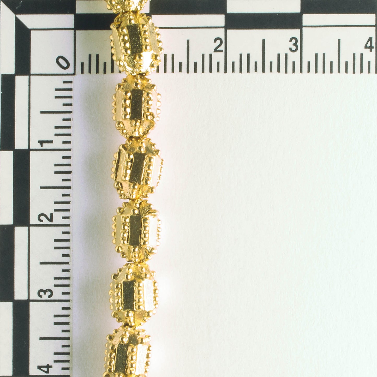 Pewter Beads, Gold Plated - 8" Strand