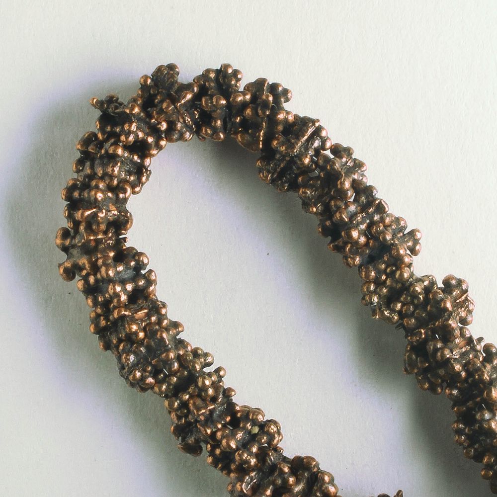 Pewter Beads, Copper Plated - 8" Strand