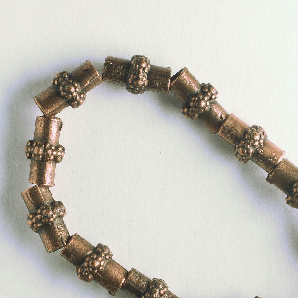 Pewter Beads, Copper Plated - 8" Strand