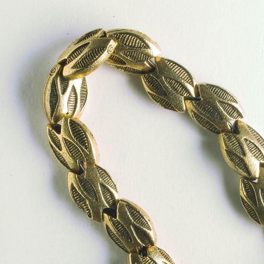 Pewter Beads, Gold Plated - 8" Strand