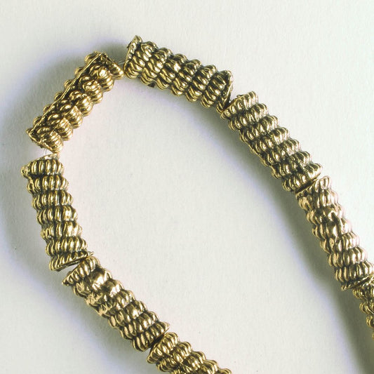 Pewter Beads, Gold Plated - 8" Strand