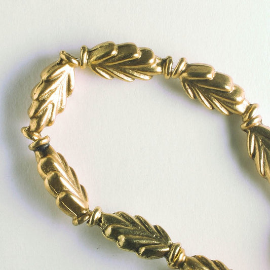 Pewter Beads, Gold Plated - 8" Strand