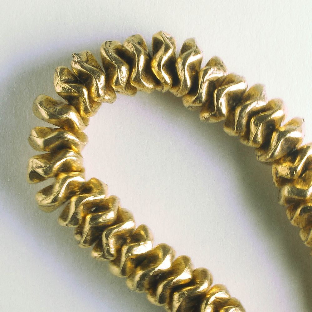 Pewter Beads, Gold Plated - 8" Strand